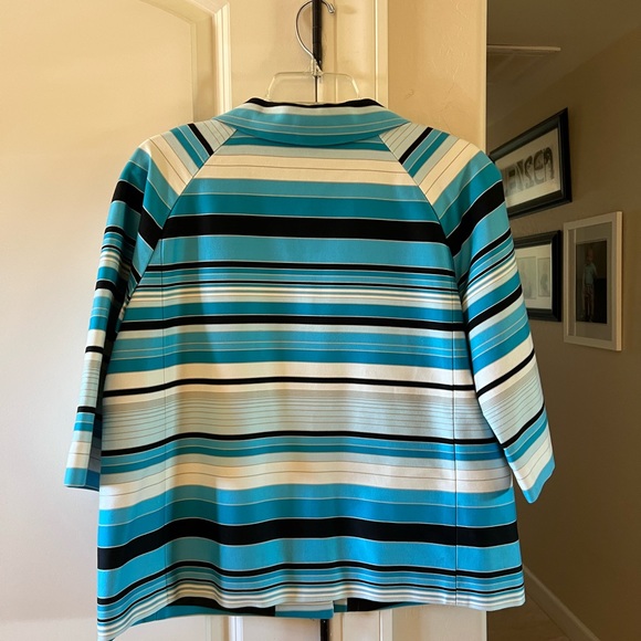 Talbots Striped Retro 2 Button Casual Blazer 12 Everyday Jacket - Picture 2 of 4